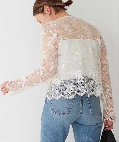 ドゥーズィエムクラス Deuxieme Classe Gainly lace ブラウス　レースブラウス アイボリー Deuxieme Classe ドゥーズィエムクラス Gainly lace ブラウス