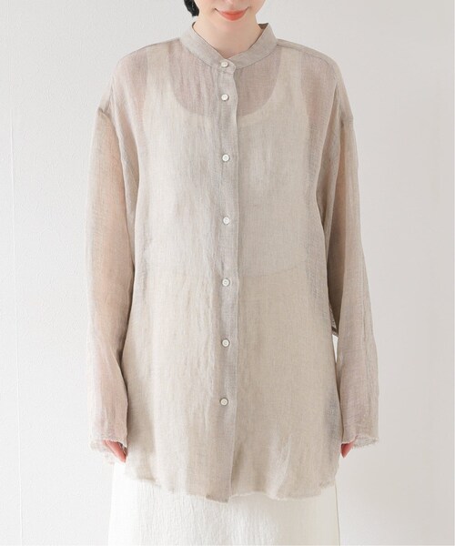 plage（プラージュ）の「《追加予約》【CALMER】別注 BandCollar シャツ2（その他・ナチュラル/フリー）」の6枚目の写真