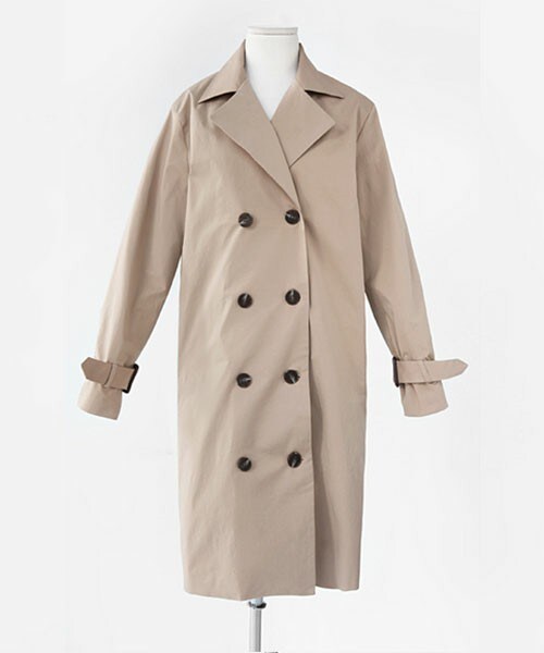 DHOLIC（ディーホリック）の「ソフトカラーゆるトレンチコート（マウンテンパーカー・レディース・サーモンピンク/ベージュ/ネイビー・free）」の2枚目の写真