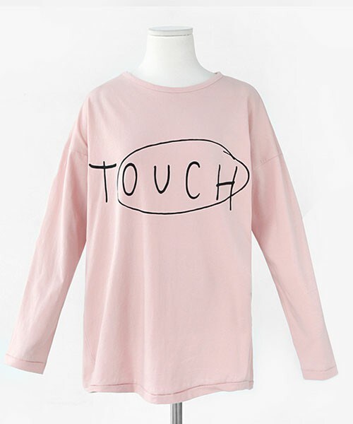 DHOLIC(ディーホリック)の「TOUCHレターリングシンプルTシャツ(Tシャツ/カットソー・レディース・ホワイトアイボリー/グレー/ピンク・free)」の3枚目の写真