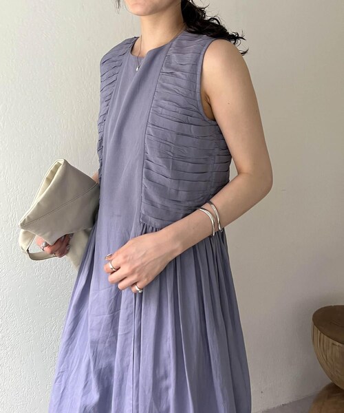 CAPRICIEUX LE'MAGE ロングワンピース【F】美品✨サイドギャザー CAPRICIEUX LE'MAGE（カプリシューレマージュ）の「サイド
