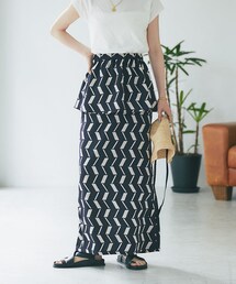 RIVE DROITE | 予約【3WAYで着られる】ペプラム付きプリントスカート(スカート)