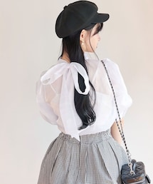 TITTY&CO. | 【TITTY&CO.】バックリボンシャイニーブラウス(トップス)