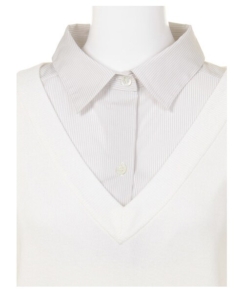 FRAY I.D（フレイアイディー）の「シャツカラーワンピース（シャツワンピース・レディース・WHT・F）」の5枚目の写真