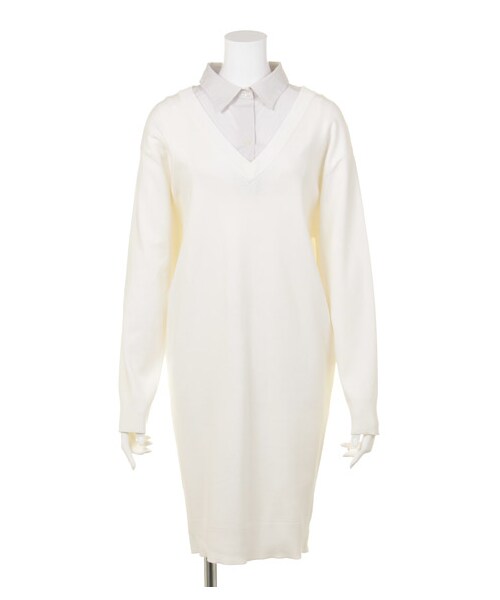 FRAY I.D（フレイアイディー）の「シャツカラーワンピース（シャツワンピース・レディース・WHT・F）」の2枚目の写真