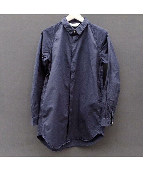 roundabout（ラウンダバウト）の「ロングシャツ（シャツ/ブラウス・メンズ・ホワイト/ネイビー・2）」の2枚目の写真