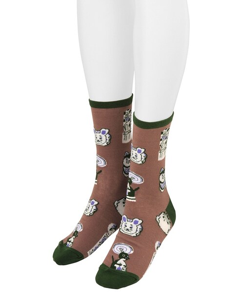 Ne-net（ネネット）の「きょうどがんぐソックス / ソックス（レッグウェア・レディース・off white/beige/red・02）」の5枚目の写真