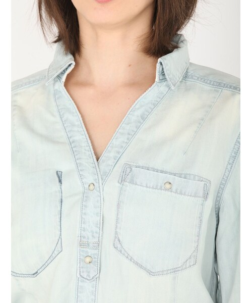 AVIREX(アヴィレックス)の「★L/S DENIM PULLOVE(トップス・レディース・L/BLUE/BLUE・S/M)」の4枚目の写真