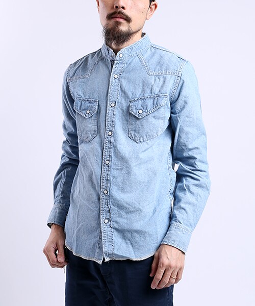 REMI RELIEF（レミレリーフ）の「バンドカラーウエスタンシャツ