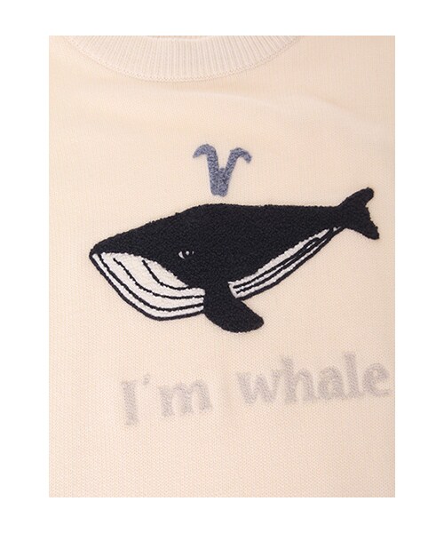 w closet（ダブルクローゼット）の「クジラ柄刺繍入りプルオーバー（トップス・レディース・オフホワイト/L.グレー/ブルー・FREE）」の8枚目の写真