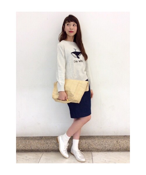 w closet（ダブルクローゼット）の「クジラ柄刺繍入りプルオーバー（トップス・レディース・オフホワイト/L.グレー/ブルー・FREE）」の12枚目の写真