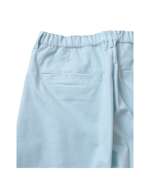 w closet(ダブルクローゼット)の「厚手シャンブレ7分丈ワイドクロップドタックパンツ(パンツ・レディース・オフホワイト/L.ピンク/サックス・FREE)」の9枚目の写真