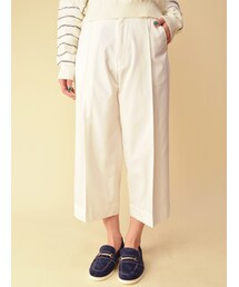 w closet | 厚手シャンブレ7分丈ワイドクロップドタックパンツ(パンツ)