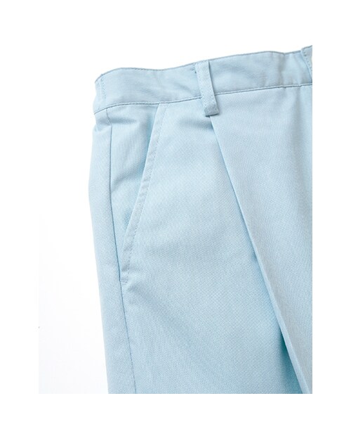 w closet(ダブルクローゼット)の「厚手シャンブレ7分丈ワイドクロップドタックパンツ(パンツ・レディース・オフホワイト/L.ピンク/サックス・FREE)」の8枚目の写真