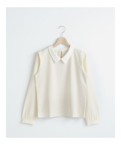 MAJESTIC LEGON（マジェスティックレゴン）の「【予約】袖異素材衿付プルオーバー（トップス・レディース・ラベンダー/アイボリー/サックス/グレー・Free）」の7枚目の写真