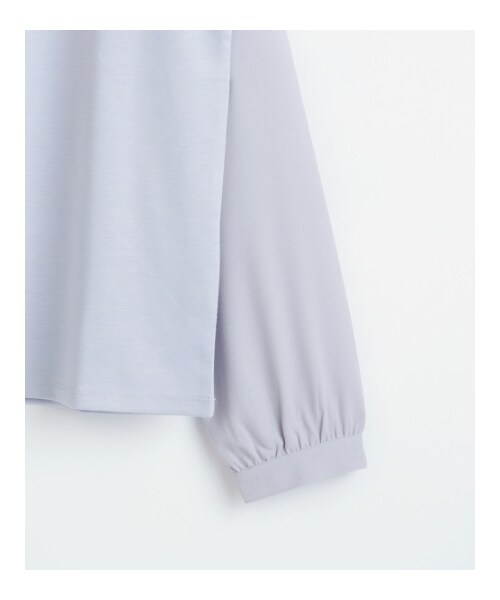 MAJESTIC LEGON（マジェスティックレゴン）の「【予約】袖異素材衿付プルオーバー（トップス・レディース・ラベンダー/アイボリー/サックス/グレー・Free）」の3枚目の写真