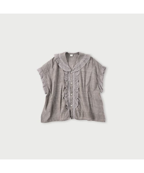 美品✨ 45R インドカディde Tシャツ レース フリル ブラウス 現行タグ 45R（シャツ/ブラウス(半袖/袖なし)）のフリマアイテム一覧