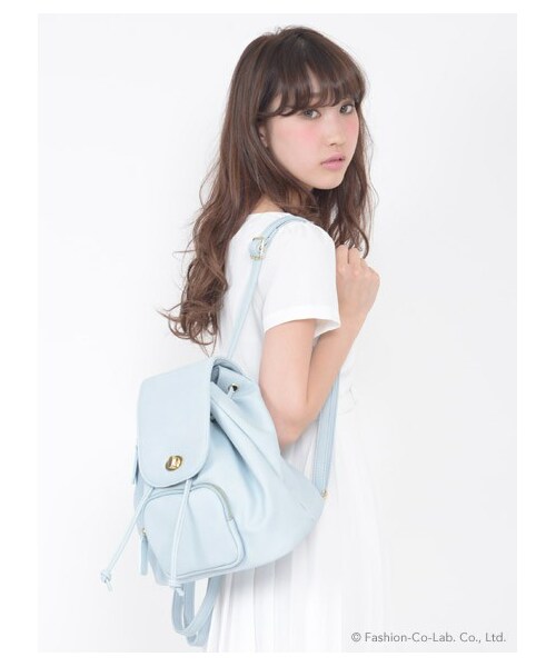 TITTY&CO.(ティティーアンドコー)の「コンパクトリュック(財布/小物・レディース・オフホワイト/ライトブルー/ピンク・F)」の2枚目の写真