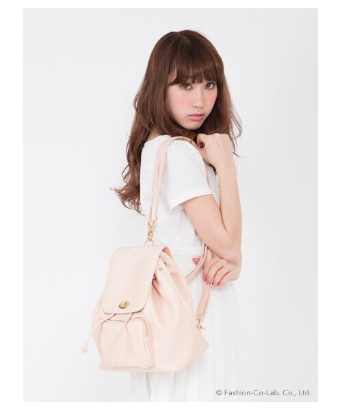 TITTY&CO.(ティティーアンドコー)の「コンパクトリュック(財布/小物・レディース・オフホワイト/ライトブルー/ピンク・F)」の3枚目の写真