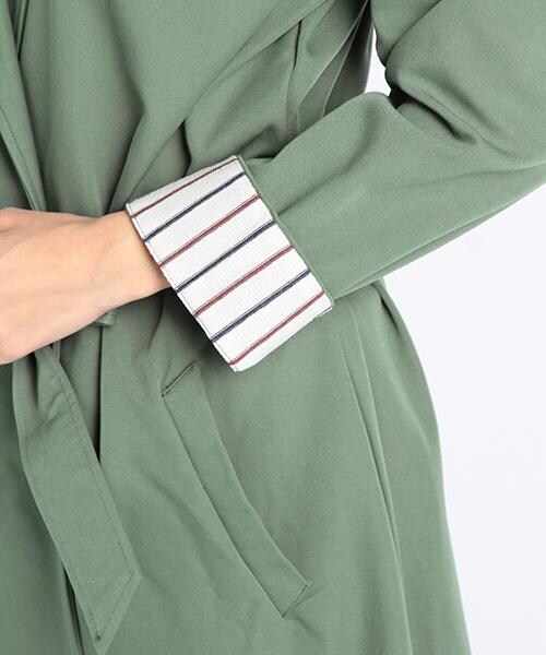 DOUBLE NAME(ダブルネーム)の「ベルト付きロングガウン風コート(ジャケット/アウター・レディース・ブラック/カーキ/グレー・FREE)」の7枚目の写真