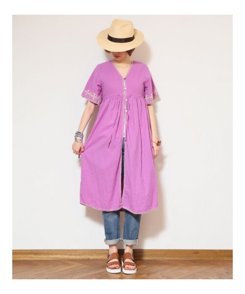 HOLIDAY（ホリデイ）の「FLOWER LONG GOWN（トップス・レディース・WHITE/PINK・ONE SIZE）」の9枚目の写真