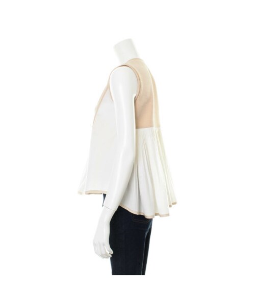 31 Sons de mode（トランテアン　ソン　ドゥ　モード）の「【ローラ着用アイテム】リップル布帛切替フレアノースリーブプルオーバー《予約アイテム》（Tシャツ・カットソー・レディース・オフホワイト/ネイビー/ベージュ・３６）」の5枚目の写真