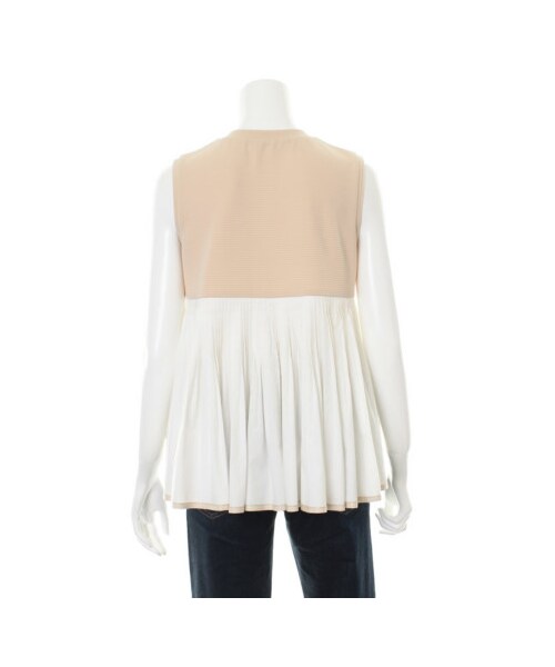 31 Sons de mode（トランテアン　ソン　ドゥ　モード）の「【ローラ着用アイテム】リップル布帛切替フレアノースリーブプルオーバー《予約アイテム》（Tシャツ・カットソー・レディース・オフホワイト/ネイビー/ベージュ・３６）」の6枚目の写真