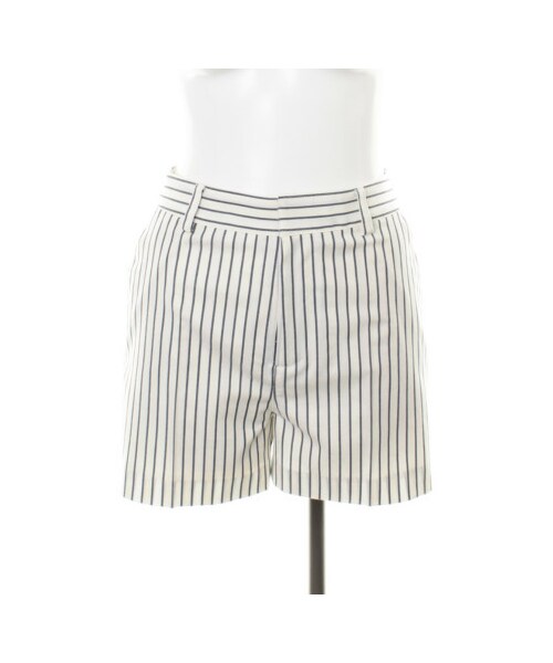 31 Sons de mode（トランテアン　ソン　ドゥ　モード）の「【ローラ着用アイテム】ヘリンボンストライプショートパンツ（パンツ・レディース・オフホワイト/ネイビー・３６/３８）」の2枚目の写真