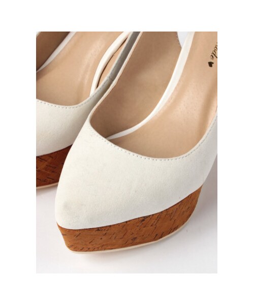 31 Sons de mode(トランテアン ソン ドゥ モード)の「【Ray3月号掲載】ポインテッドコルクウエッジ《予約アイテム》(サンダル・レディース・ホワイト/ネイビー/ブルー・S/M/L)」の7枚目の写真