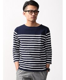 MYSELF ABAHOUSE | 20/2USAコットンボーダー７分(トップス)