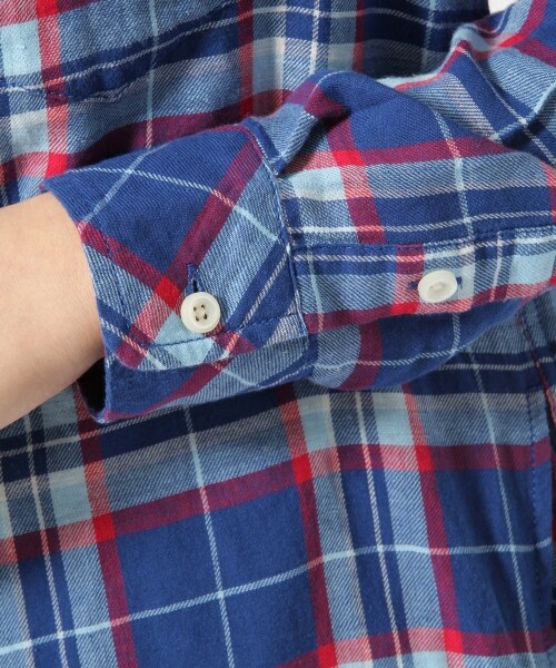 LOWRYS FARM(ローリーズファーム)の「★先行予約アイテム★パジャマチェックシャツワンピースロングスリーブ(ワンピース/ドレス・レディース・オフ/ブルー・M/L)」の8枚目の写真