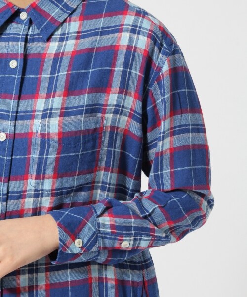 LOWRYS FARM(ローリーズファーム)の「★先行予約アイテム★パジャマチェックシャツワンピースロングスリーブ(ワンピース/ドレス・レディース・オフ/ブルー・M/L)」の7枚目の写真