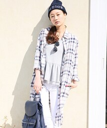 LOWRYS FARM | ★先行予約アイテム★パジャマチェックシャツワンピースロングスリーブ(ワンピース/ドレス)