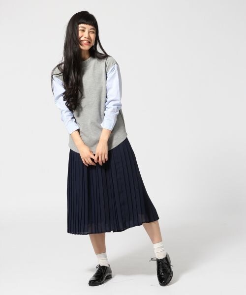 GLOBAL WORK（グローバルワーク）の「シャツスリーブプルオーバー9分袖（トップス・レディース・ホワイト05/グレー12/ネイビー88・Ｍ/Ｌ）」の5枚目の写真