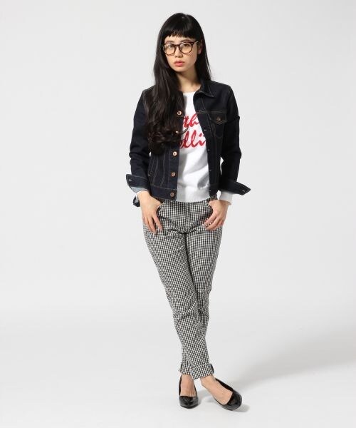 GLOBAL WORK（グローバルワーク）の「１２ゲージコットンロゴニットプルオーバー（トップス・レディース・ホワイト05/ネイビー88・Ｍ/Ｌ）」の3枚目の写真