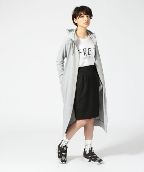 JEANASIS（ジーナシス）の「マキシロングフードパーカー（トップス・レディース・ブラック/グレー・FREE）」の10枚目の写真