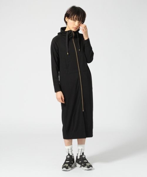 JEANASIS（ジーナシス）の「マキシロングフードパーカー（トップス・レディース・ブラック/グレー・FREE）」の9枚目の写真