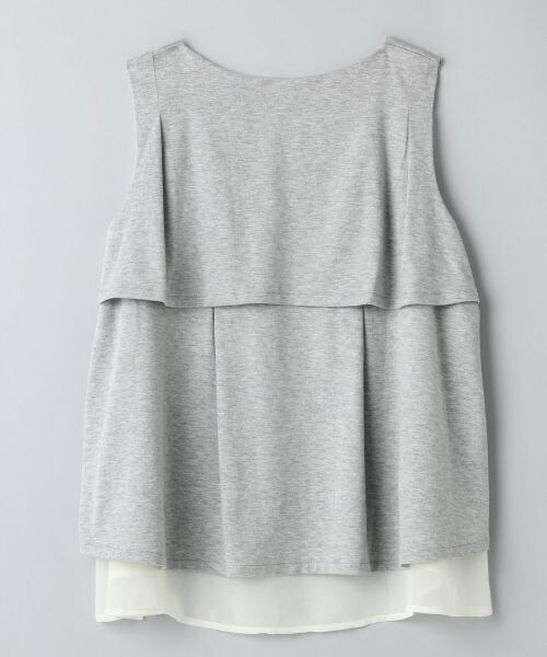 JEANASIS（ジーナシス）の「【先行予約】リバーシブルユルバックカサネノースリーブ（トップス・レディース・オフホワイト×ホワイト/ブラック×ネイビー/グレ×ホワイト・FREE）」の4枚目の写真