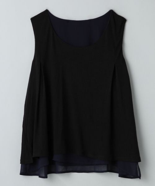 JEANASIS（ジーナシス）の「【先行予約】リバーシブルユルバックカサネノースリーブ（トップス・レディース・オフホワイト×ホワイト/ブラック×ネイビー/グレ×ホワイト・FREE）」の3枚目の写真