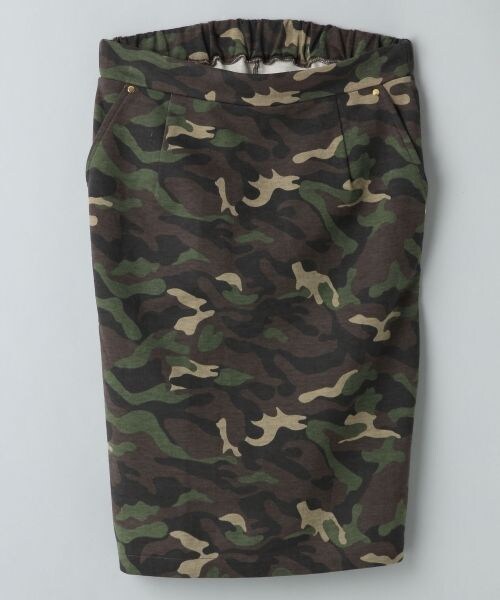 JEANASIS（ジーナシス）の「【先行予約】リベットカットタイトスカート（スカート・レディース・グレー×ホワイト/グリーン系カモフラ/ネイビー・FREE）」の2枚目の写真