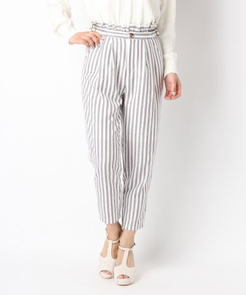 Heather（ヘザー）の「ダブルギャザータックパンツ（パンツ・レディース・ブラック（無地）09/トリコロール35/ベージュ52/ネイビー88・Ｓ/Ｍ）」の4枚目の写真