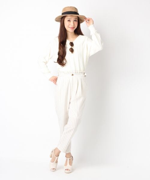 Heather（ヘザー）の「ダブルギャザータックパンツ（パンツ・レディース・ブラック（無地）09/トリコロール35/ベージュ52/ネイビー88・Ｓ/Ｍ）」の5枚目の写真