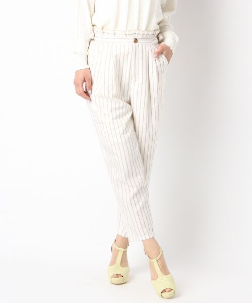 Heather（ヘザー）の「ダブルギャザータックパンツ（パンツ・レディース・ブラック（無地）09/トリコロール35/ベージュ52/ネイビー88・Ｓ/Ｍ）」の2枚目の写真