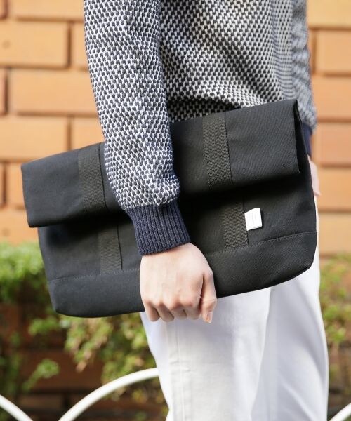 RAGEBLUE（レイジブルー）の「【2WAY仕様】ロールクラッチ/トートBAG（バッグ・メンズ・ホワイト×ネイビー/ブラック×ブラック/ネイビー×ホワイト・ONE SIZE）」の3枚目の写真