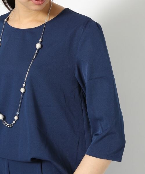 BLISS POINT Womens（ブリスポイント ウイメンズ）の「カサネオールインワン6分袖（トップス・レディース・グレイッシュベージュ/ピンク/ネイビー・Ｍ/Ｌ）」の8枚目の写真