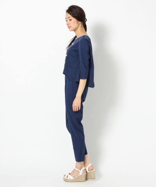 BLISS POINT Womens（ブリスポイント ウイメンズ）の「カサネオールインワン6分袖（トップス・レディース・グレイッシュベージュ/ピンク/ネイビー・Ｍ/Ｌ）」の4枚目の写真