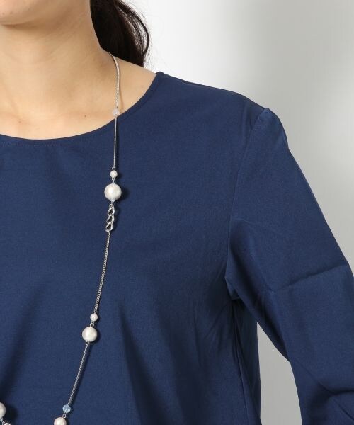 BLISS POINT Womens（ブリスポイント ウイメンズ）の「カサネオールインワン6分袖（トップス・レディース・グレイッシュベージュ/ピンク/ネイビー・Ｍ/Ｌ）」の7枚目の写真