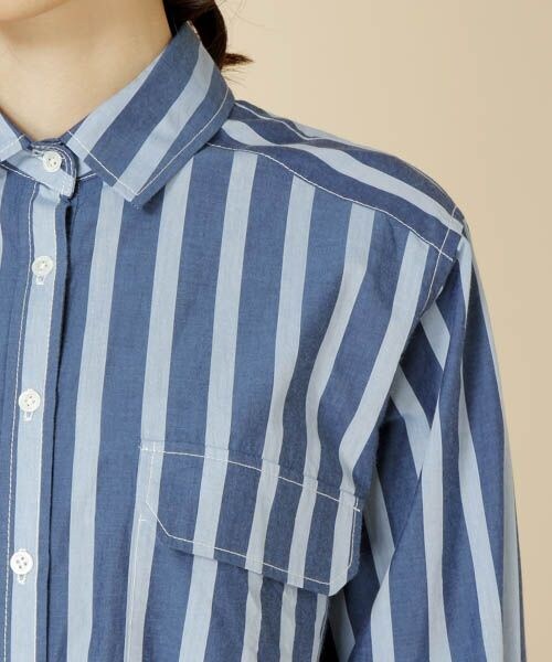 BABYLONE（バビロン）の「タイプライターストライプシャツ（トップス・レディース・ﾌﾞﾙｰ・38）」の7枚目の写真