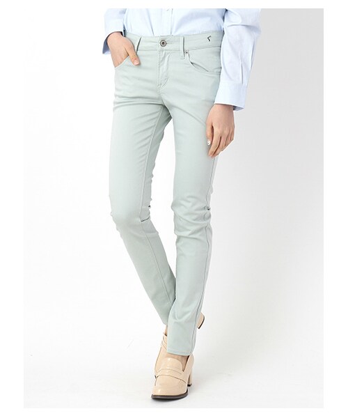 earth music&ecology（アースミュージックアンドエコロジー）の「【スキスキスキニー】カラースキニーパンツ（パンツ・レディース・オフホワイト/グレー/ブラック/ベージュ/ライトイエロー/ミント/カーキ/ターコイズブルー/ネイビー/ダークブル・XS/S/M/L）」の12枚目の写真