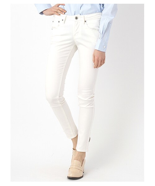 earth music&ecology（アースミュージックアンドエコロジー）の「【スキスキスキニー】カラースキニーパンツ（パンツ・レディース・オフホワイト/グレー/ブラック/ベージュ/ライトイエロー/ミント/カーキ/ターコイズブルー/ネイビー/ダークブル・XS/S/M/L）」の7枚目の写真